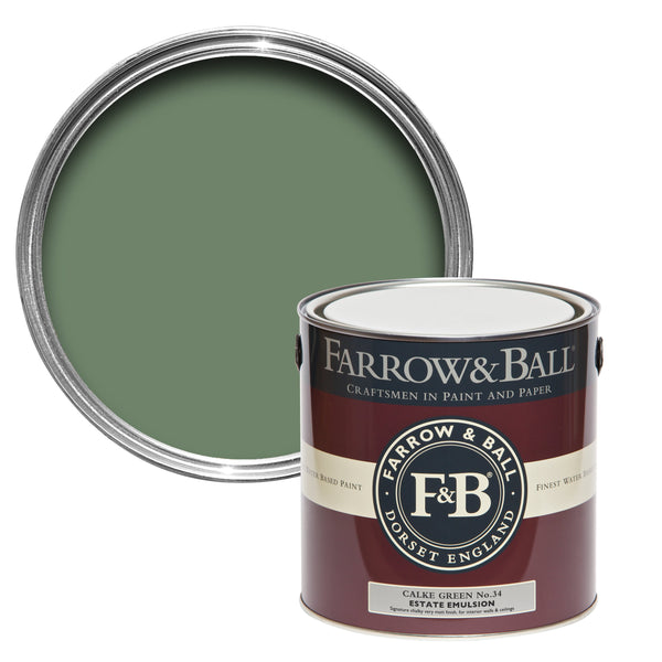 750ml Modern Eggshell Calke Green No.34 Farrow & Ball Paint Colour