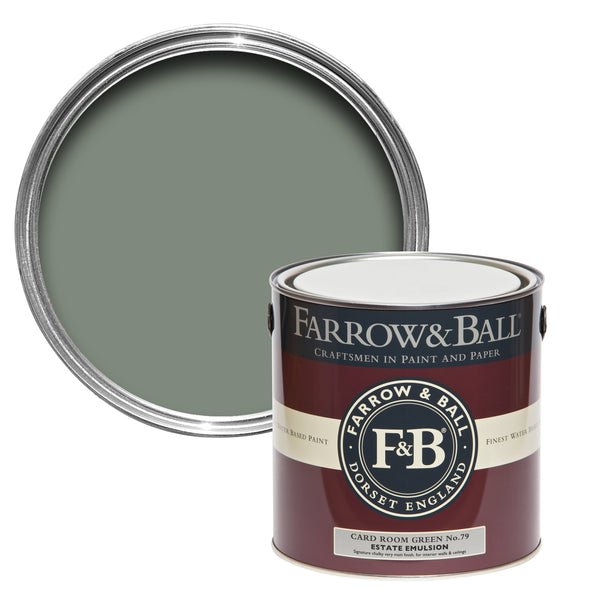 750ml Modern Eggshell Card Room Green No.79 Farrow & Ball Paint Colour
