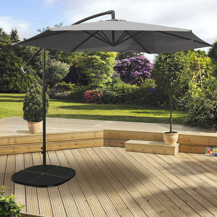 Overhang Parasol 3m Grey