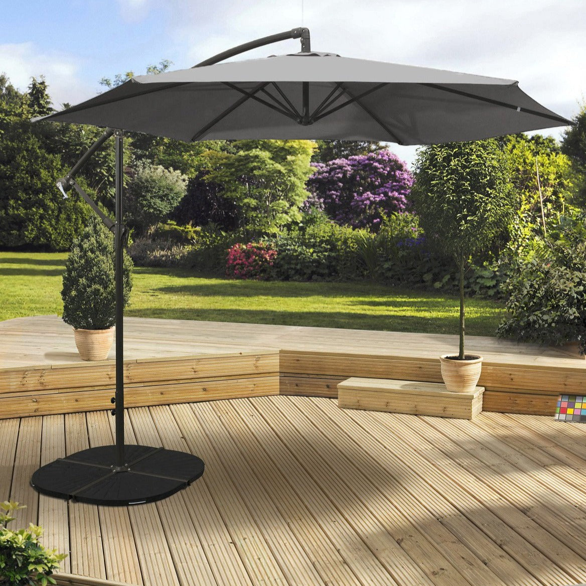 Overhang Parasol 3m Grey Smyth's Homevalue