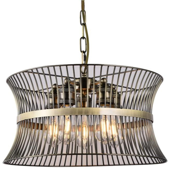 Antique Brass 5 Light Ceiling Pendant