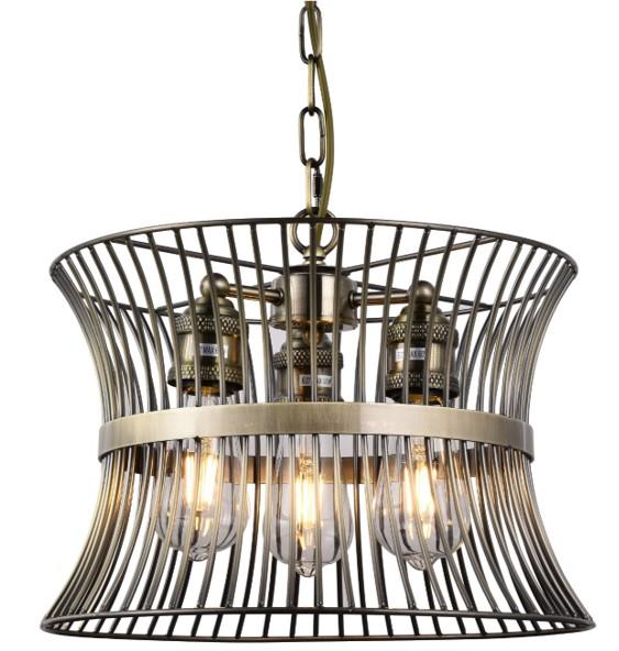 Antique Brass 3 Light Ceiling Pendant