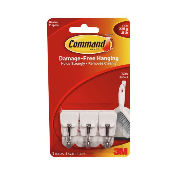 Command™ Small Wire Hooks - White Pack Of 3