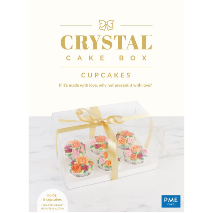 CRYSTAL CAKE BOX - 6 CUPCAKES