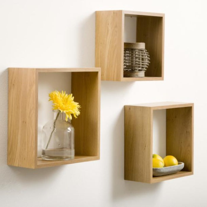 Duraline Triple Cube Shelf Knotty Oak 12mm 30x30x12cm
