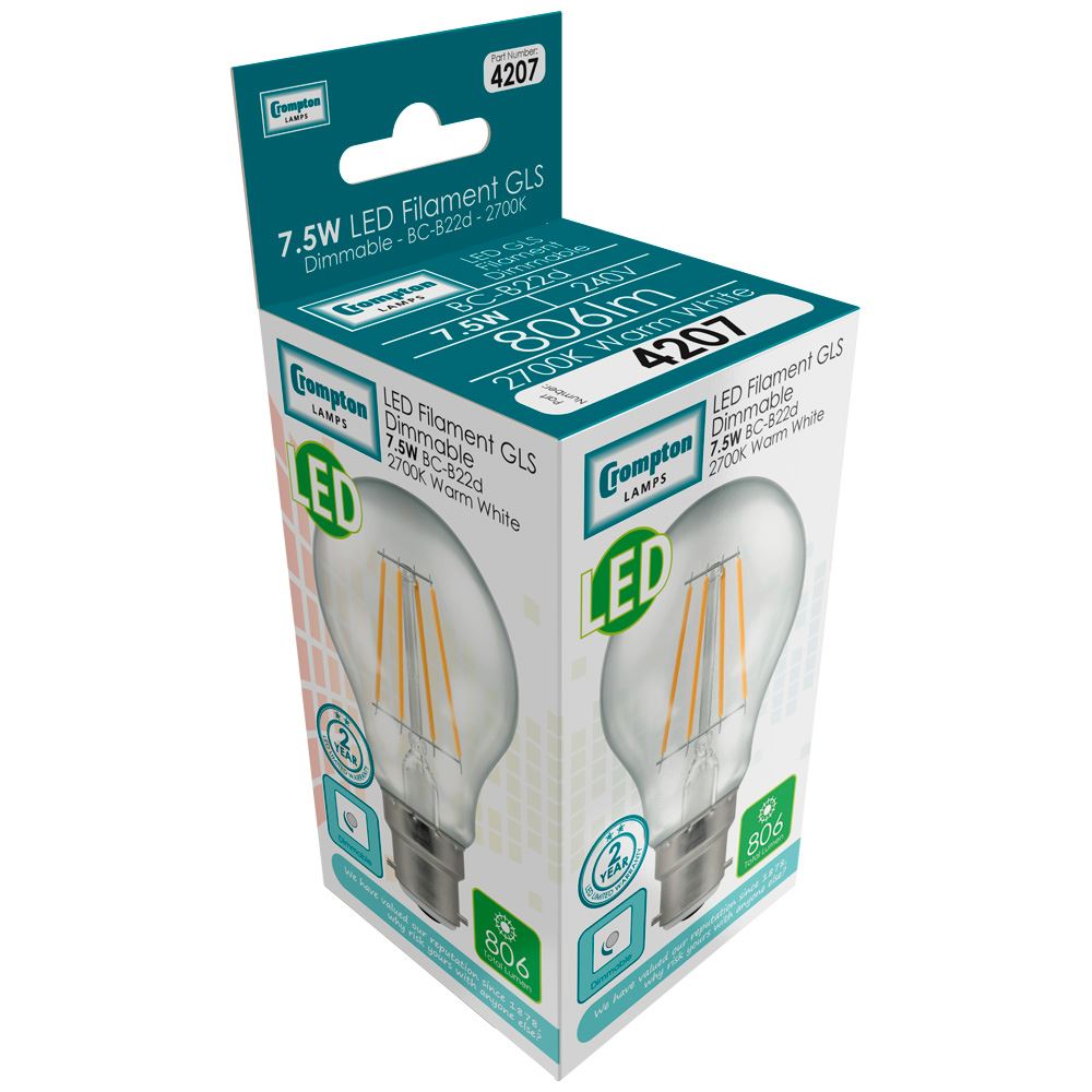 LED GLS Filament Clear Dimmable
