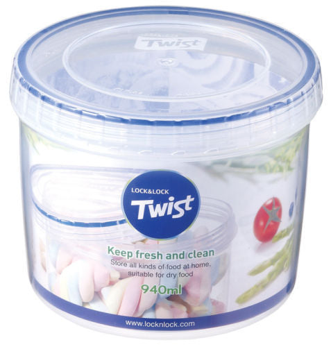 Lock & Lock 940ml Twist Lock Round Container