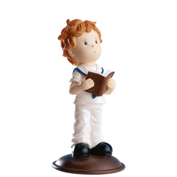 Communion Boy in White Uniform Holding Bible