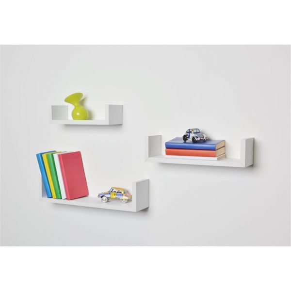 Duraline 3pc White U-Shelf - 42 X 10cm