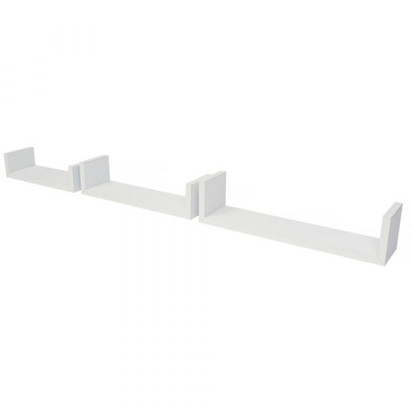 Duraline 3pc White U-Shelf - 42 X 10cm