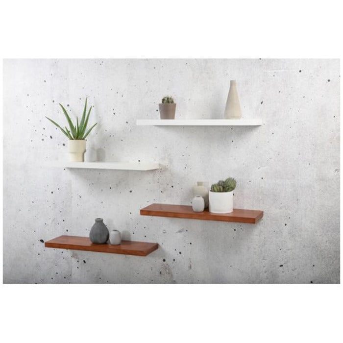 Duraline Floating Shelf XL4 Push Fix White Lacquered 38mm 80x23,5cm