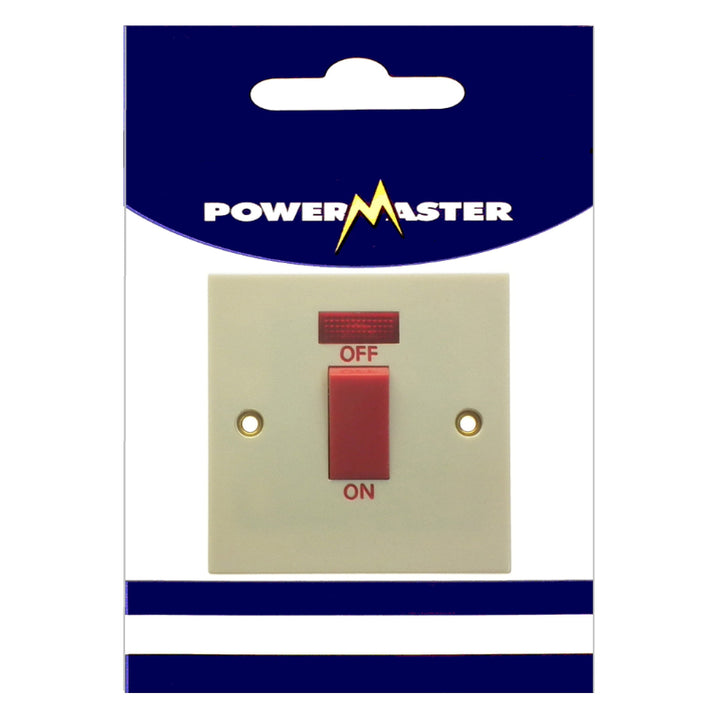 Powermaster Electrical 1 Gang 45 Amp Cooker Switch with Neon Light
