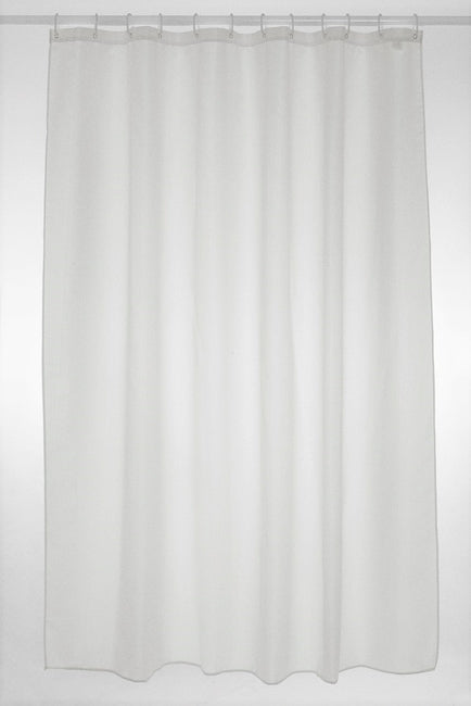Plain White Polyester Shower Curtain