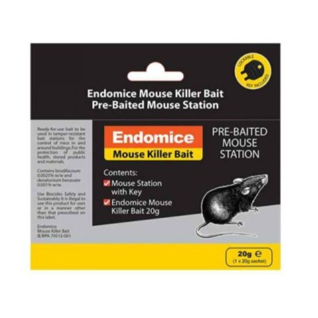 Endomice Mouse Killer Bait 20g Pre-Baited Mouse Station