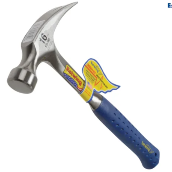 Estwing Straight Claw Hammer, Vinyl Grip 16oz
