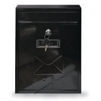 Manor Plain Black Steel Postbox