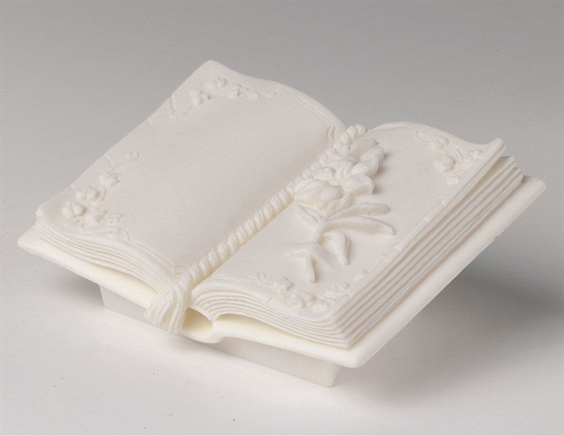 Open Book with Rose Resin Cake Decoration