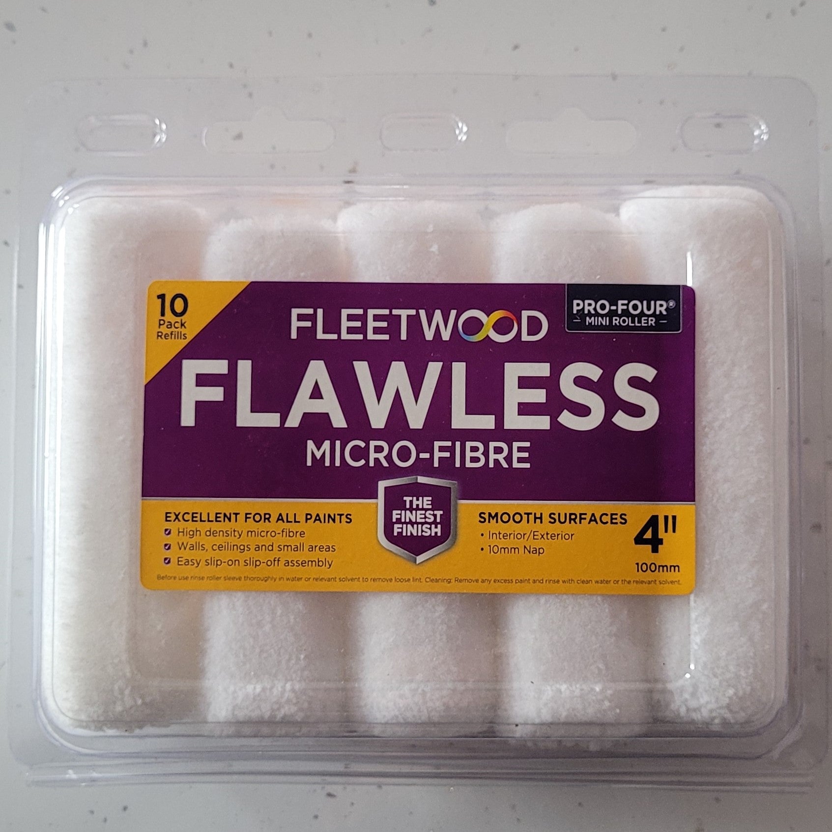 Fleetwood 4" Flawless Microfiber Roller Sleeves