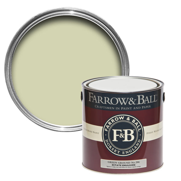 750ml Full Gloss Green Ground No.206 Farrow & Ball Paint Colour