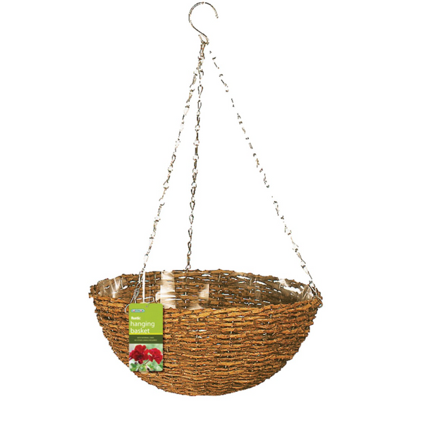 Gardman Natural Rustic Hanging Basket 14in