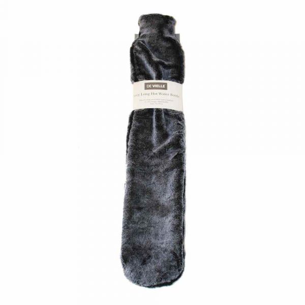 De Vielle Black Covered Long Hot Water Bottle