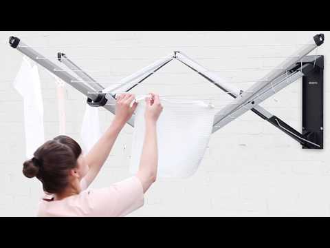 Brabantia WallFix Retractable Washing Clothes Line Airer with Fabric Cover