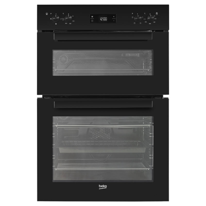 Beko 90cm Double Fan Oven - Black