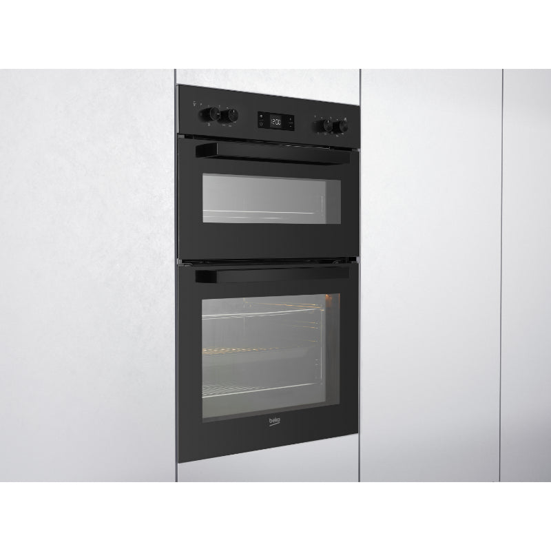 Beko 90cm Double Fan Oven - Black