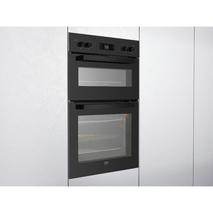Beko 90cm Double Fan Oven - Black