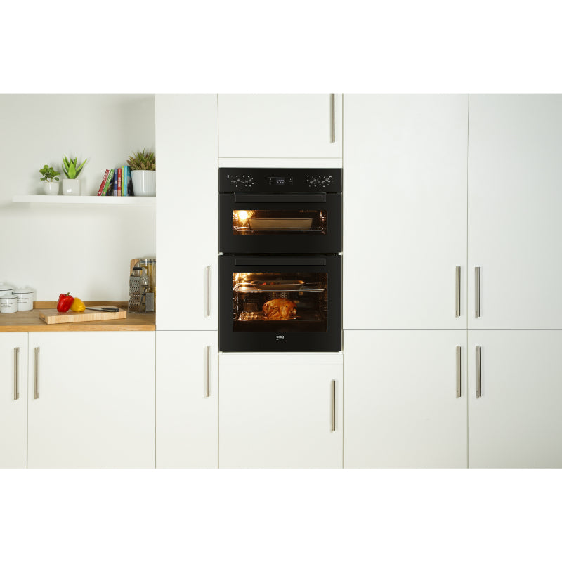 Beko 90cm Double Fan Oven - Black