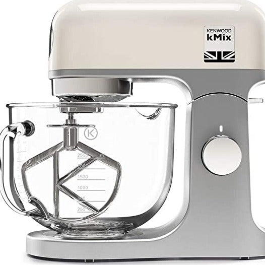 Kenwood KMix Stand Mixer for Baking, Stylish Kitchen Mixer with K-beater, Dough Hook and Whisk, 5 Litre Glass Bowl, Removable Splash Guard, 1000 W, Cream