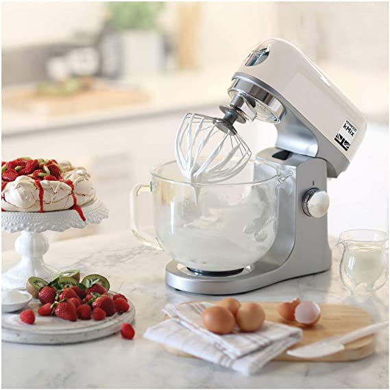 Kenwood KMix Stand Mixer for Baking, Stylish Kitchen Mixer with K-beater, Dough Hook and Whisk, 5 Litre Glass Bowl, Removable Splash Guard, 1000 W, Cream