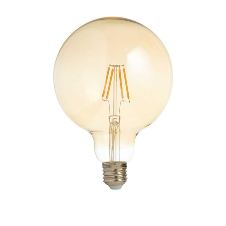 DIMMABLE LED FILAMENT GLOBE LAMP (125MM) AMBER GLASS, E27 6W