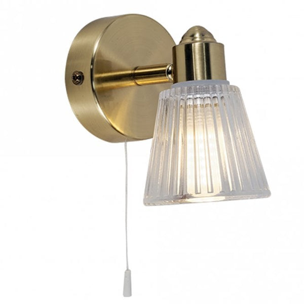 Magnalux Gatsby 1 Light Bathroom Wall Light IP44 - Satin Brass