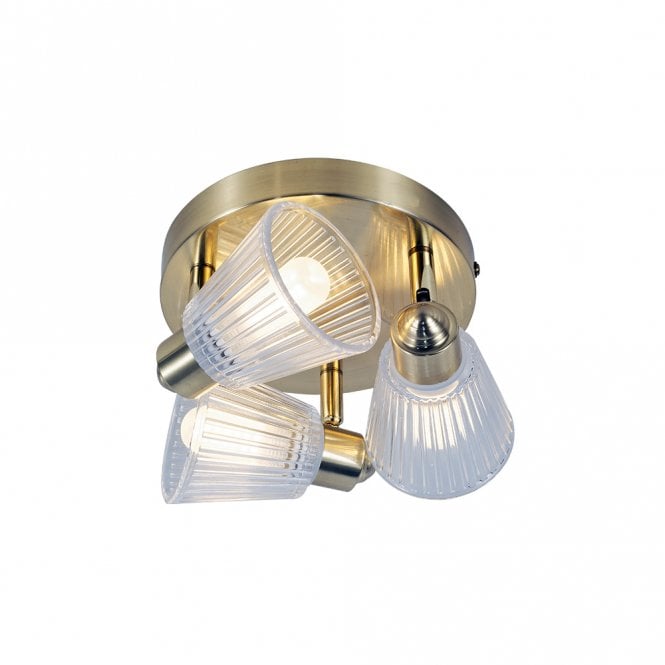 Magnalux Gatsby 3 Light Bathroom Ceiling Light IP44 - Satin Brass