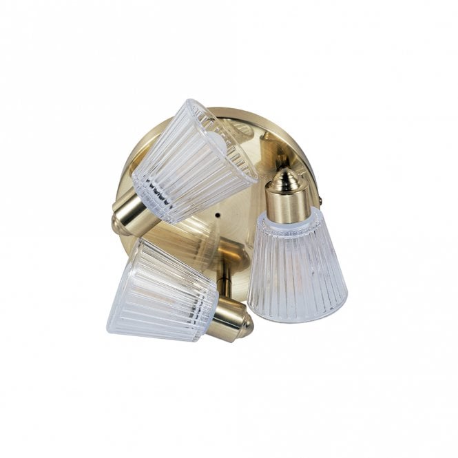 Magnalux Gatsby 3 Light Bathroom Ceiling Light IP44 - Satin Brass