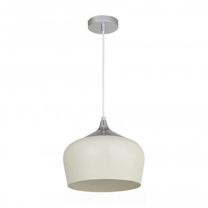 Magnalux Modena E27 1 Light Contemporary Cream Metal Droplet Pendant