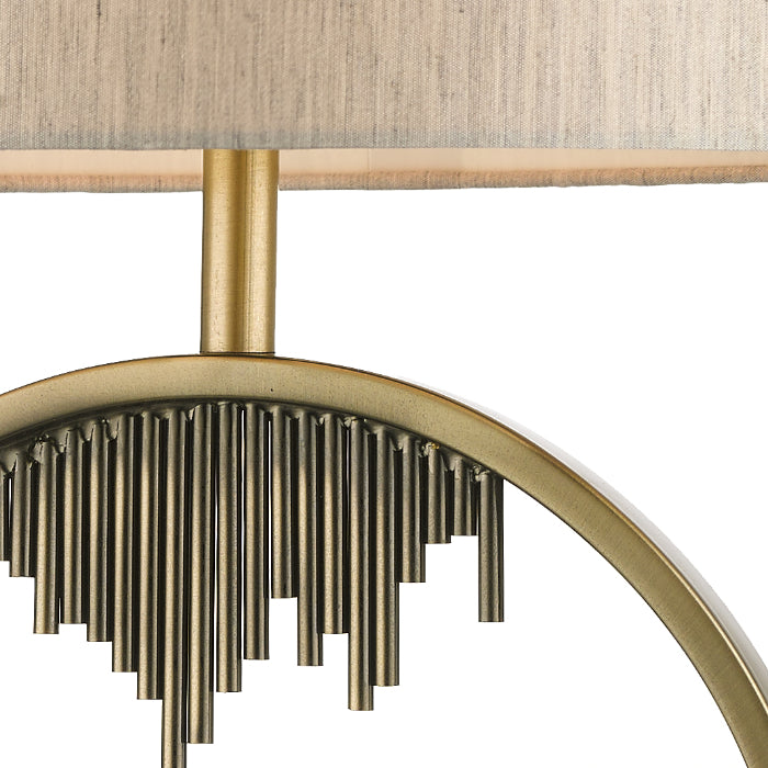Manhattan Antique Brass and Crystal Table Lamp c/w Shade