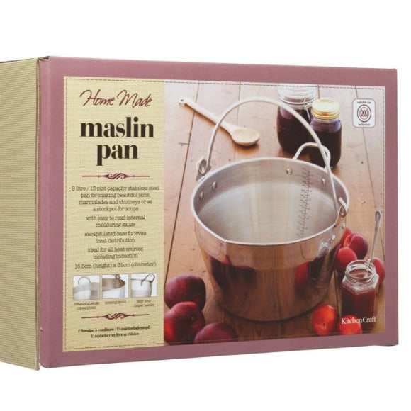 HomeMade Stainless Steel 9 Litre Maslin Pan with Handle