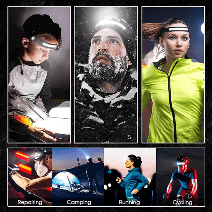 230 Degree Sensor Headlight 350 Lumens USB Rechargeable
