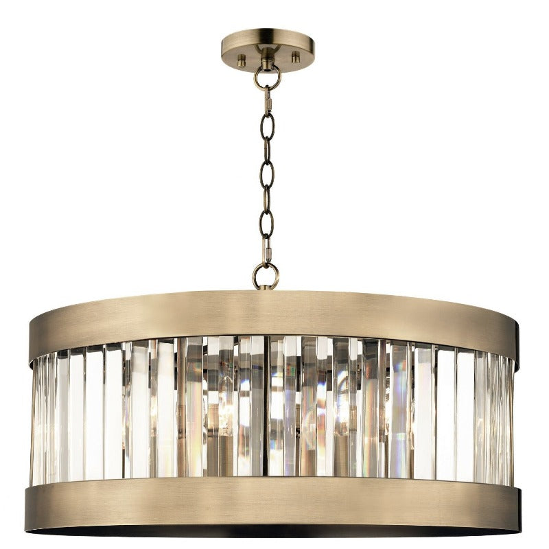 Pandora 5 Light Crystal Pendant Antique Brass Ceiling Light