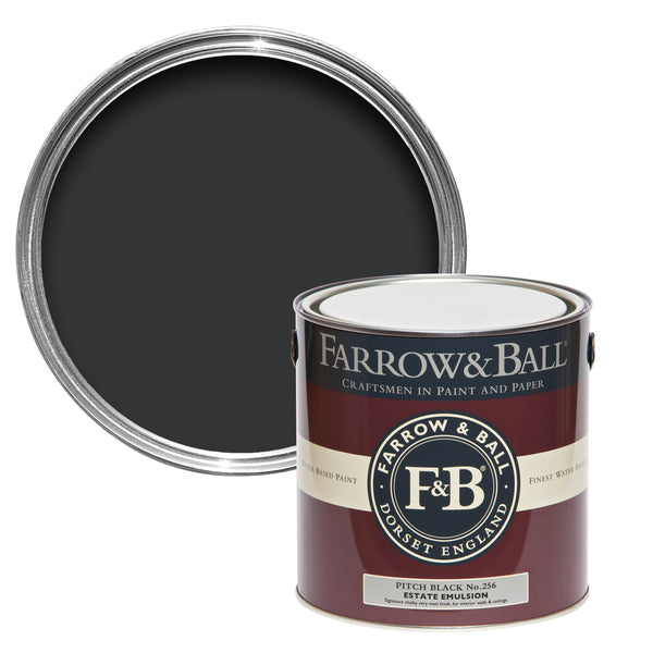 750ml Modern Eggshell Pitch Black No.256 Farrow & Ball Paint Colour
