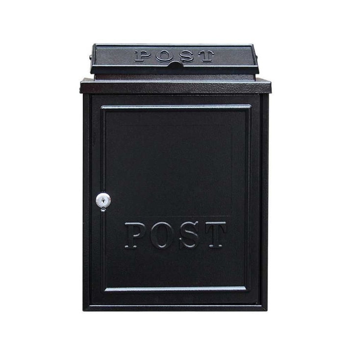 Manor Black Cast Aluminium Postbox