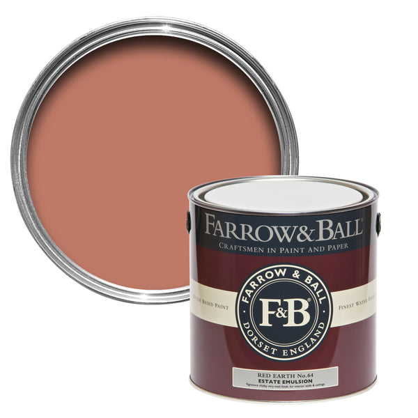 750ml Modern Eggshell Red Earth No.64 Farrow & Ball Paint Colour