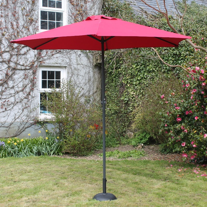 2.7 M Steel Parasol With Crank Red