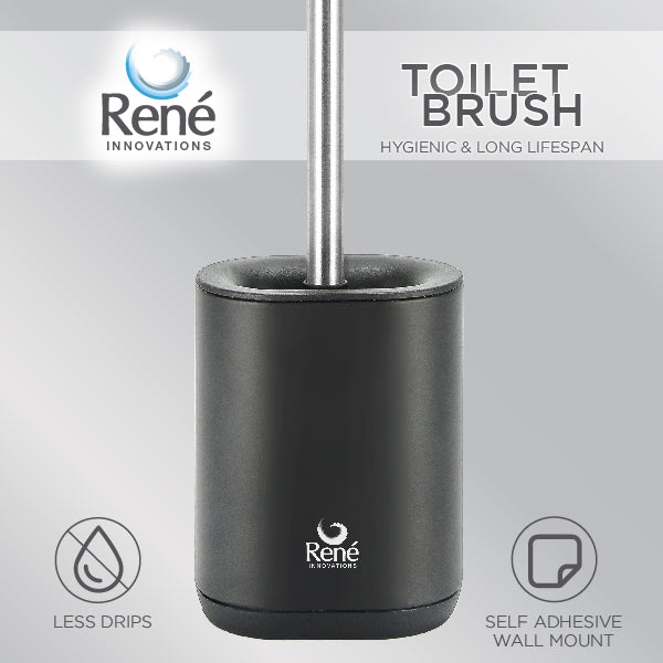 Rene 3 in 1 Flexible Toilet Brush Black
