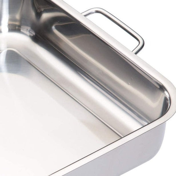 MasterClass Stainless Steel Heavy Duty 37cm x 27cm Roasting Pan M