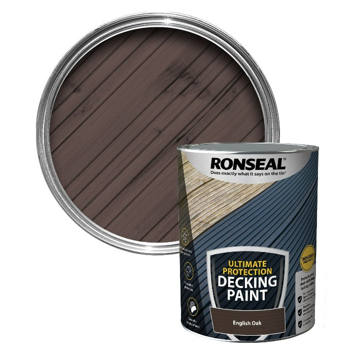 5L Ronseal Ultimate Protection Decking Paint English Oak Smyth's Homevalue