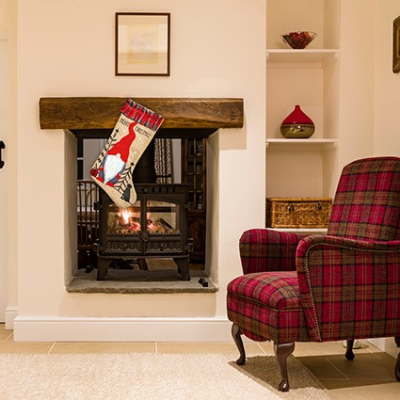 50cm Hessian-Tartan Gnome Stocking