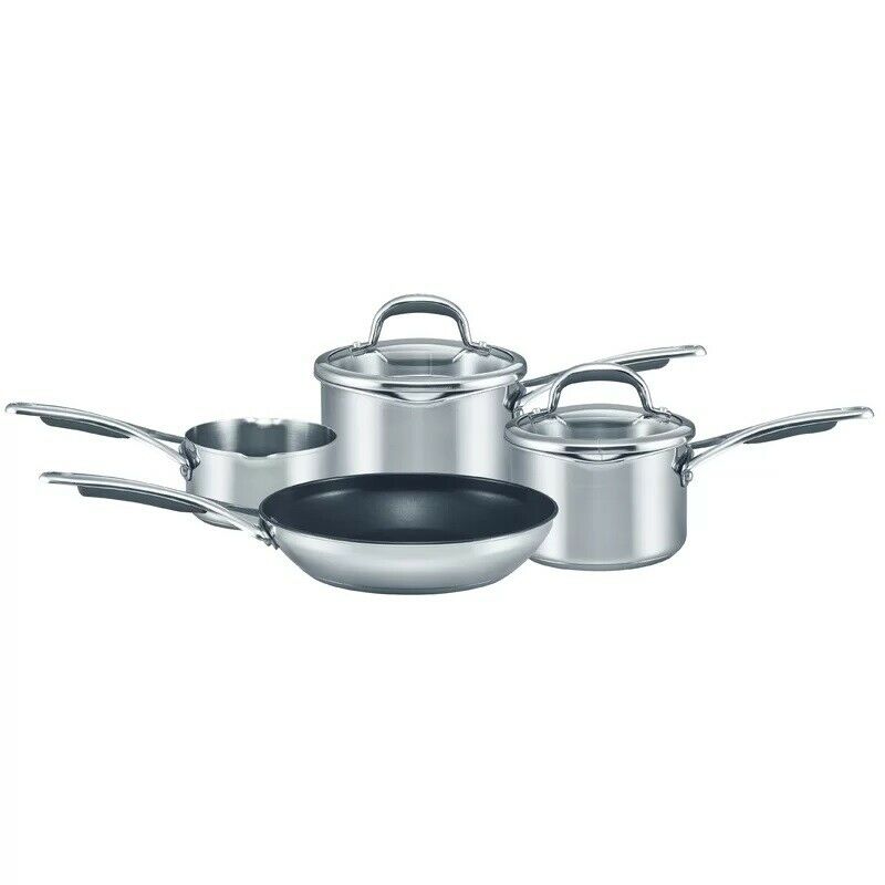 Meyer Select Stainless Steel Lidded Saucepans & Frying Pan Set, 4 Piece
